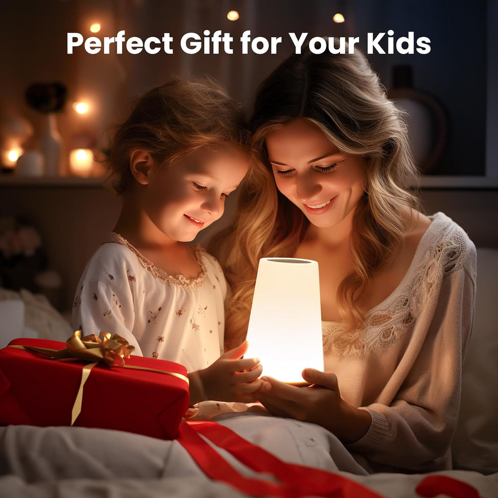 THAUSDAS Night Light, Dimmable Touch Lamp for Bedroom, Portable Table Bedside Lamp, 5 Brightness 13 RGB Colors, Night Lights for Baby…