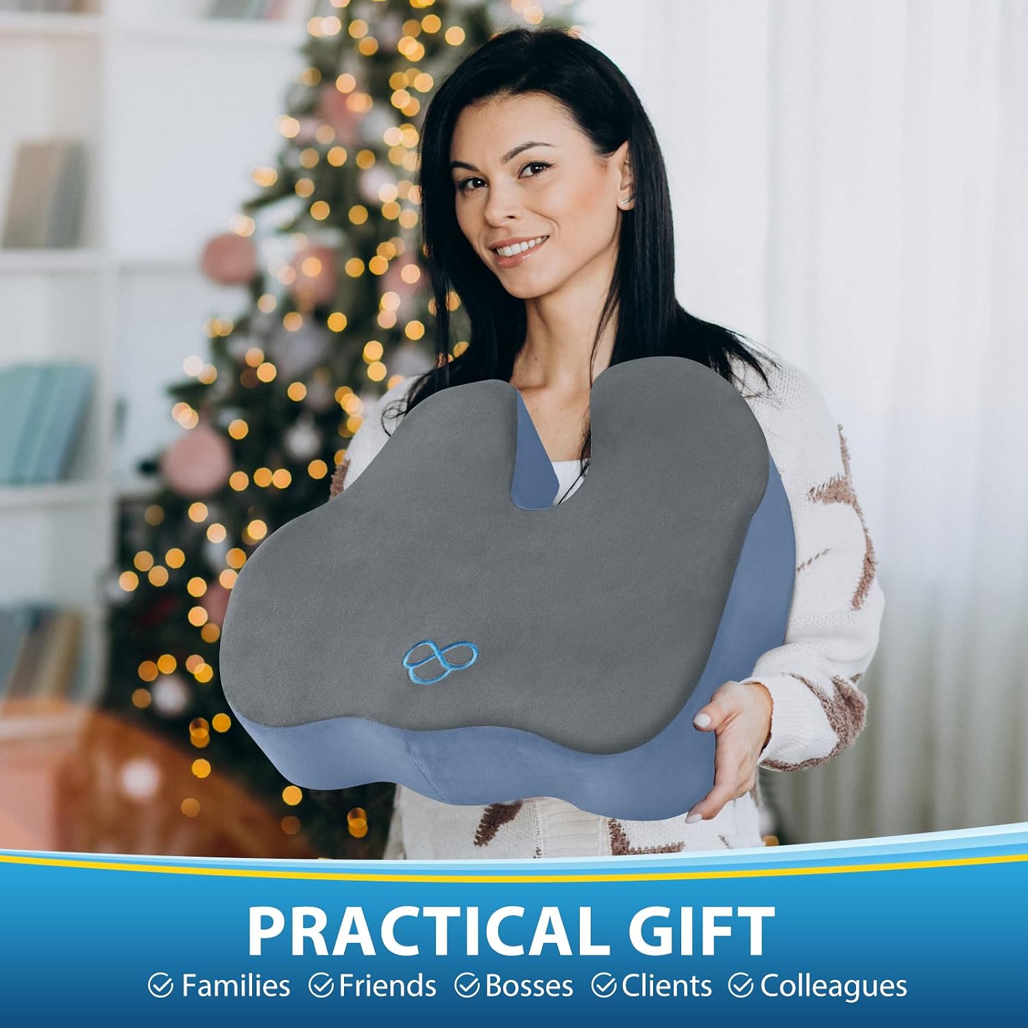 BlissTrends Seat Cushion,5.2in Thick Memory Foam Cushions for Office Chair, Car Seat, Airplane, Relieving Pressure Tailbone Sciatica Back P…
