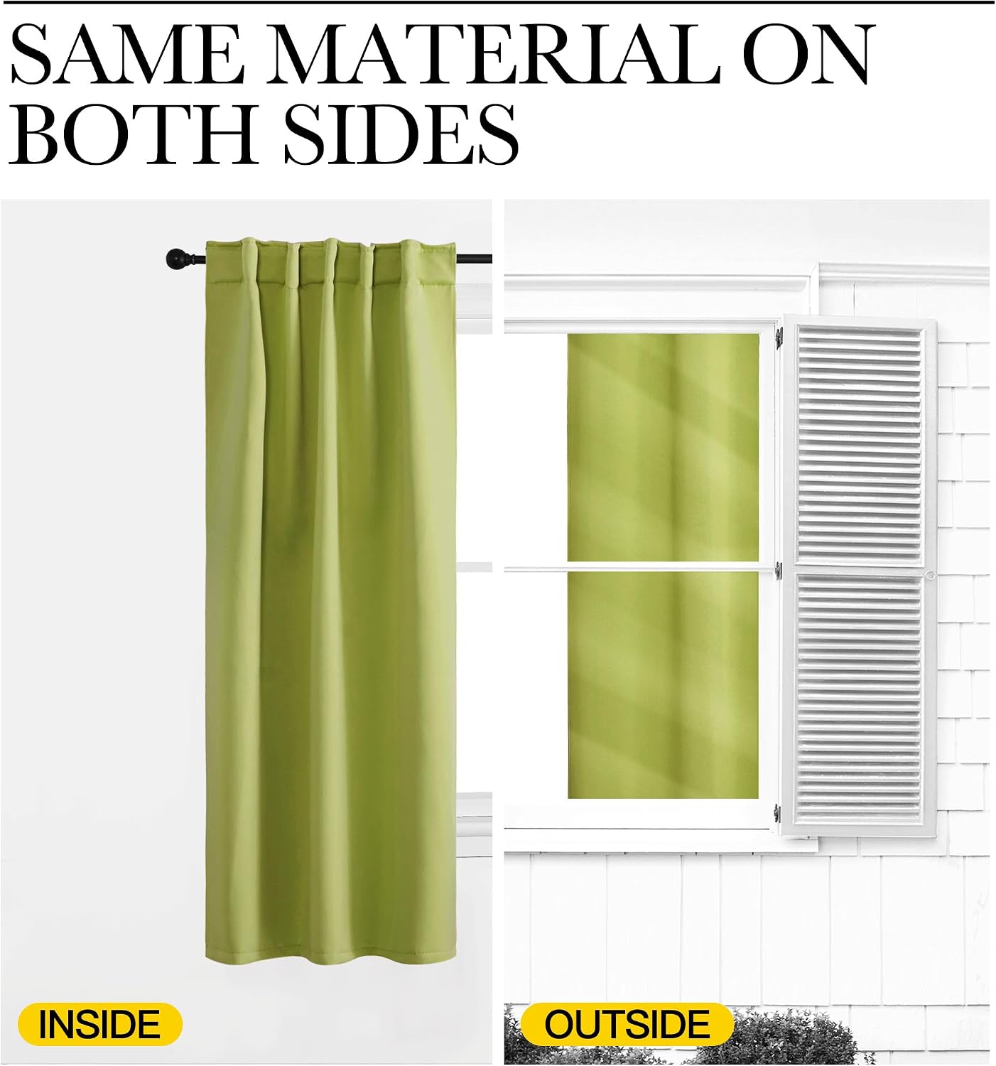 NICETOWN Blackout Curtain Panels for Living Room - (Fresh Green Color) 34x63 Inch, 2 Panels Set, Thermal Insulated Room Darkening…