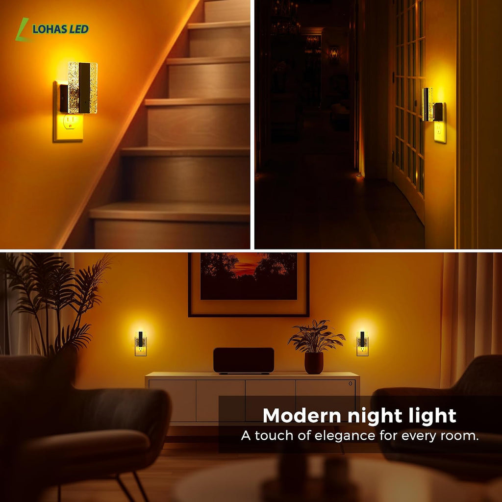 Llohasled L LOHAS LED Night Lights Plug Into Wall, 2 Pack Night Light with Dusk-to-Dawn Sensor, Dimmable Decorative LED Nightlights, 0-100L…
