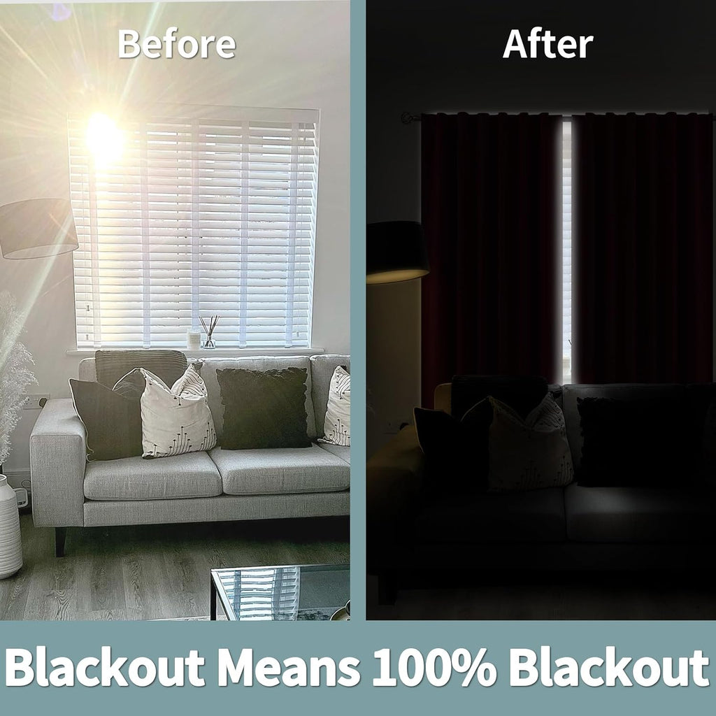 BGment Red Blackout Curtains 45 Inches Long with Thermal Insulation Liner, Christmas Blackout Curtains Rod Pocket Back Tab Room Darkening…