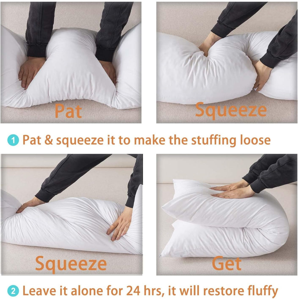 WhatsBedding Memory Foam Body Pillow with Breathable Zippered Cotton Cover, Full Body Pillow for Adults, Long Pillow for Sleeping, Firm Bre…