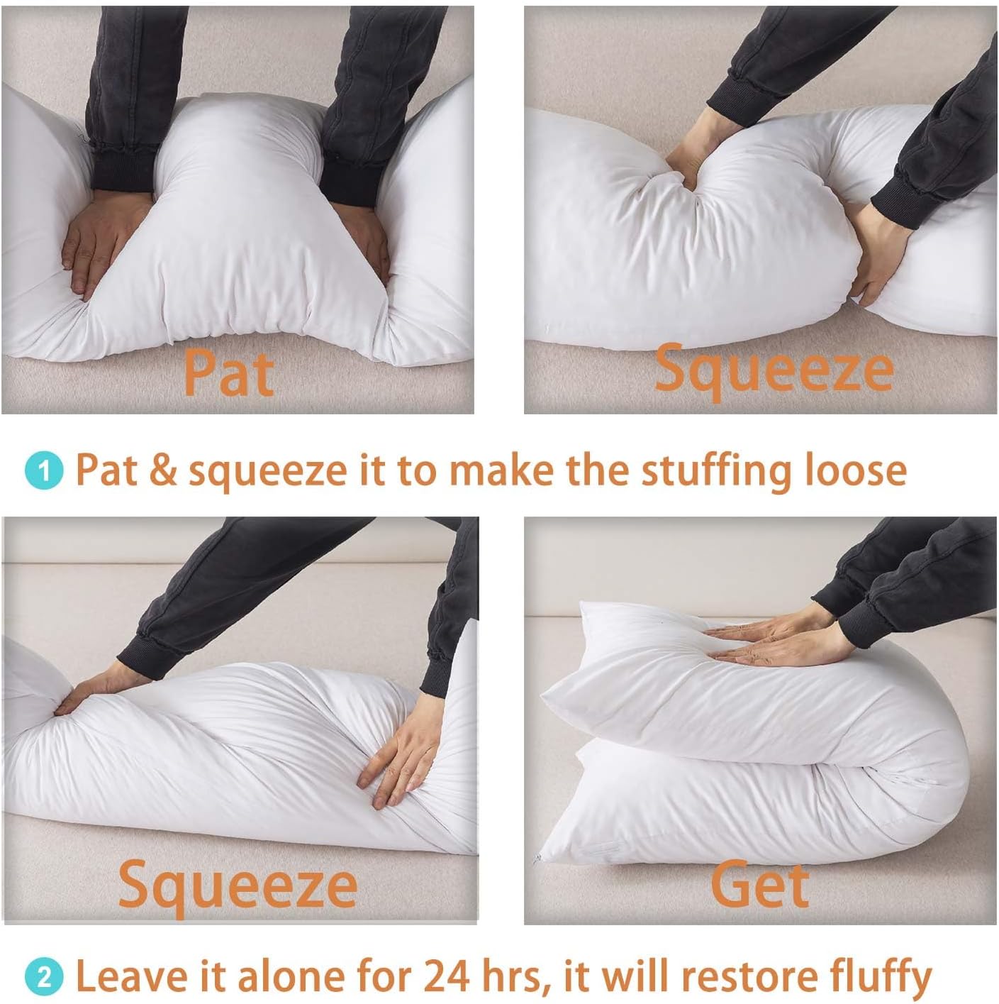 WhatsBedding Memory Foam Body Pillow with Breathable Zippered Cotton Cover, Full Body Pillow for Adults, Long Pillow for Sleeping, Firm Bre…