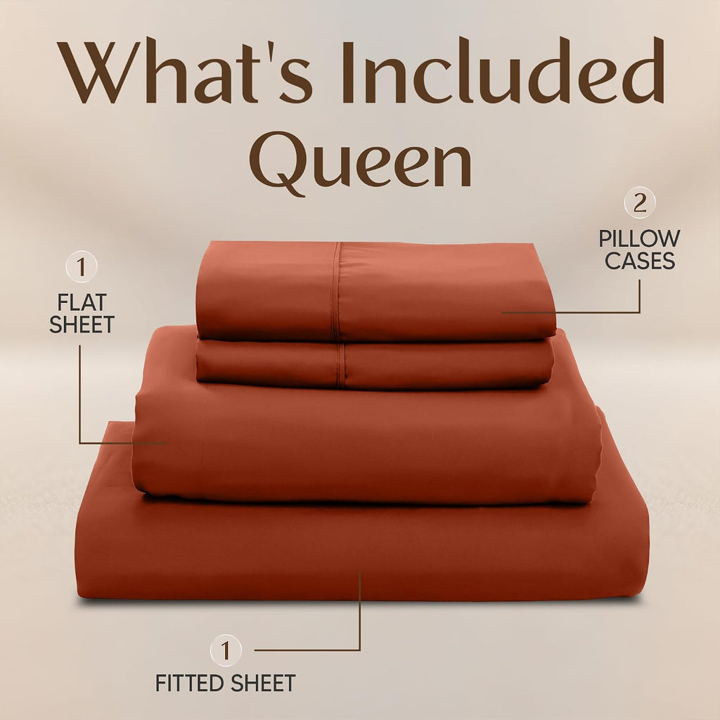 Utopiabedding Utopia Bedding Queen Size Sheet Set – 4 Piece Bed Sheets, Soft and Breathable Microfiber, Includes 1 Fitted Sheet, 1 Flat She…