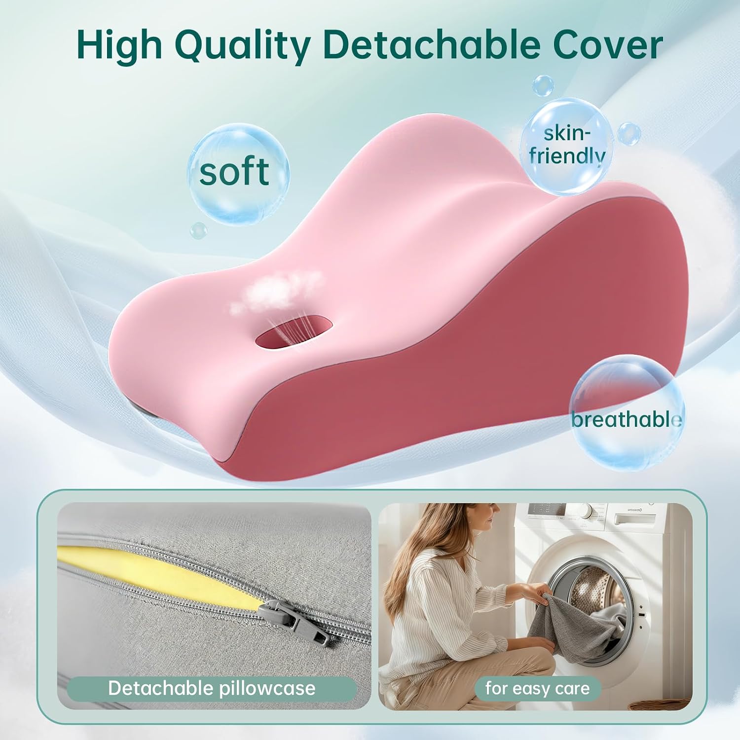 Memory Foam Wedge Pillow Intimacy Couples Pillow, Pregnant Ergonomic Contoured Position Pillow for Sleeping & Reading, Multi-Functional…