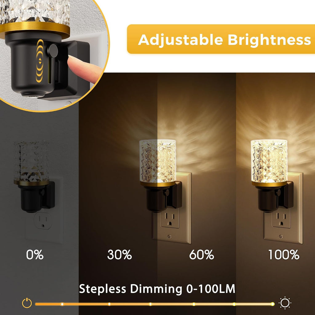 L LOHAS LED Night Light, 2 Pack Dimmable Night Lights Plug into Wall, Automatic Night Lights Plug in with Auto Light Sensor, 0-100LM…