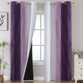 Estelartextiler Estelar Textiler Purple and Greyish White Room Darkening Blackout Curtains 84 Inches Long for Living Room, Thermal Insulate…