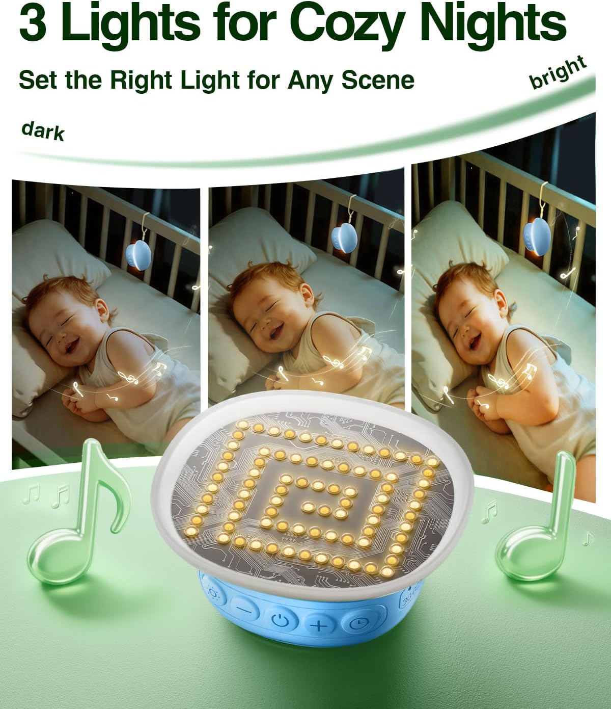 Qobayleo Portable White Noise Sound Machine for Baby, Kids & Adults, 20 Non-Looping Sounds, 48H Playtime, 30 Level Volume, Memory, 3…