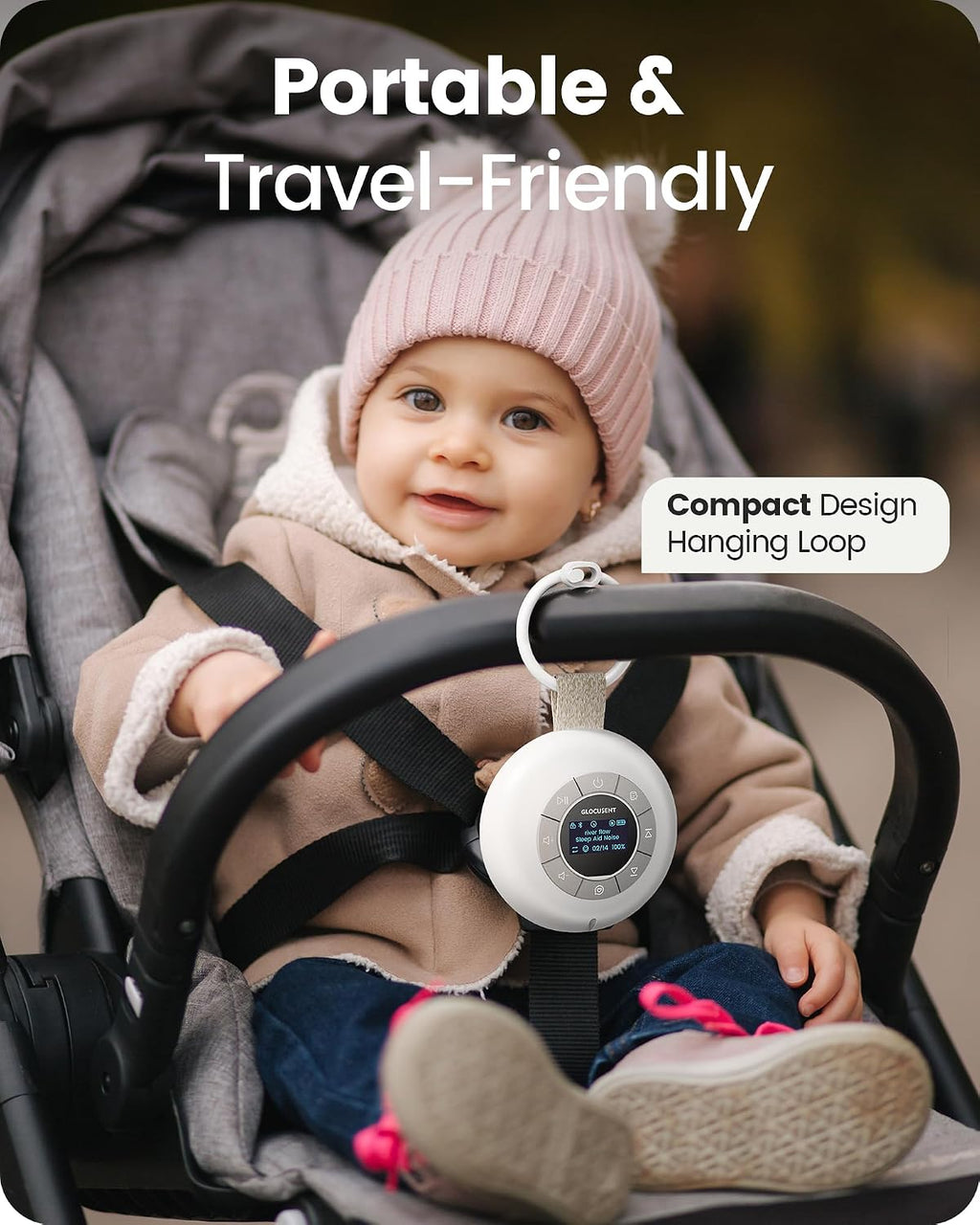 Glocusent Portable Sound Machine for Baby Kids Adults - 62 Sounds & 5W Speaker White Noise Machine for Sleeping, 30-hr Lasting…