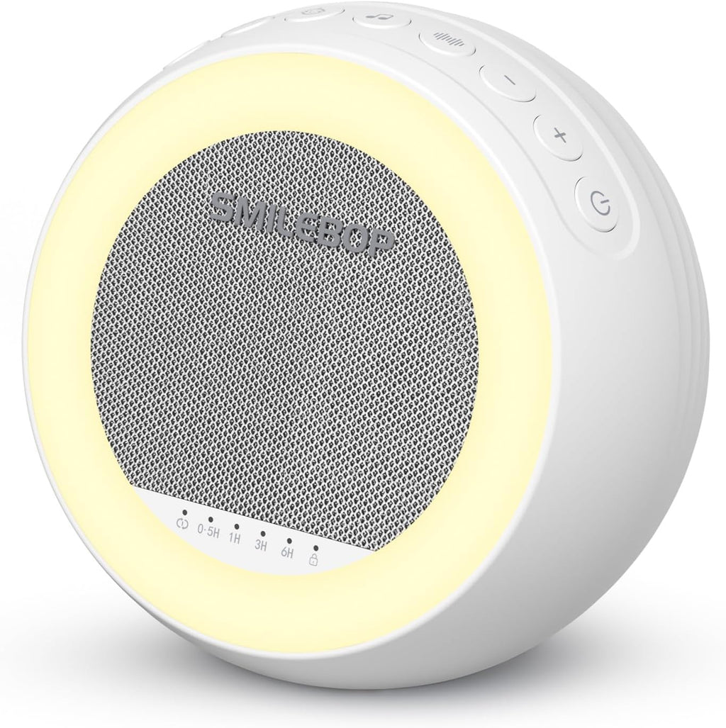 White Noise Sound Machine with Night Light, Portable Sound Machine for Baby and Adults with 10-Color Night Light, 32 Soothing Sounds & 5…