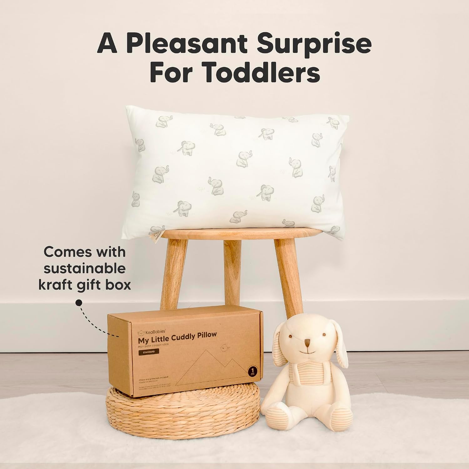 KeaBabies Toddler Pillow with Pillowcase - 13x18 My Little Cuddly Kids Travel Pillows for Sleeping, Nap, Viscose from Bamboo Nursery…