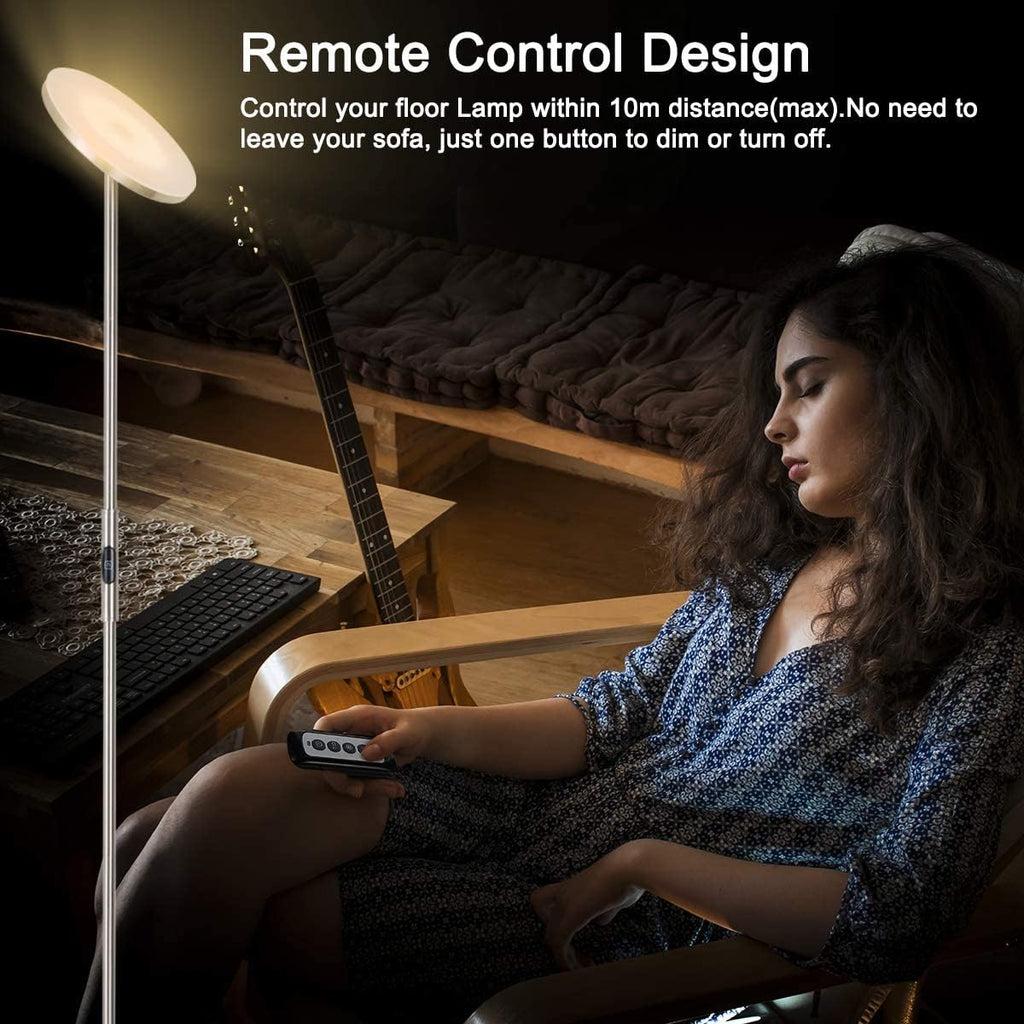 Floor Lamp,30W/2400LM Sky LED Modern Torchiere 3 Color Temperatures Super Bright Floor Lamps-Tall Standing Pole Light with Remote & Touch…