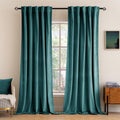Miulee Teal Velvet Curtains 84 inches 2 Panels - Luxury Blackout Curtains for Bedroom Living Room Thermal Insulated Super Soft Window Drape…