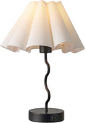 EOEYYOYB Pleated Table Lamp, Table Lamp for Bedroom, Bedside Lamps for Nightstand with Linen Lampshade, Modern Lamp for Bedroom Home…