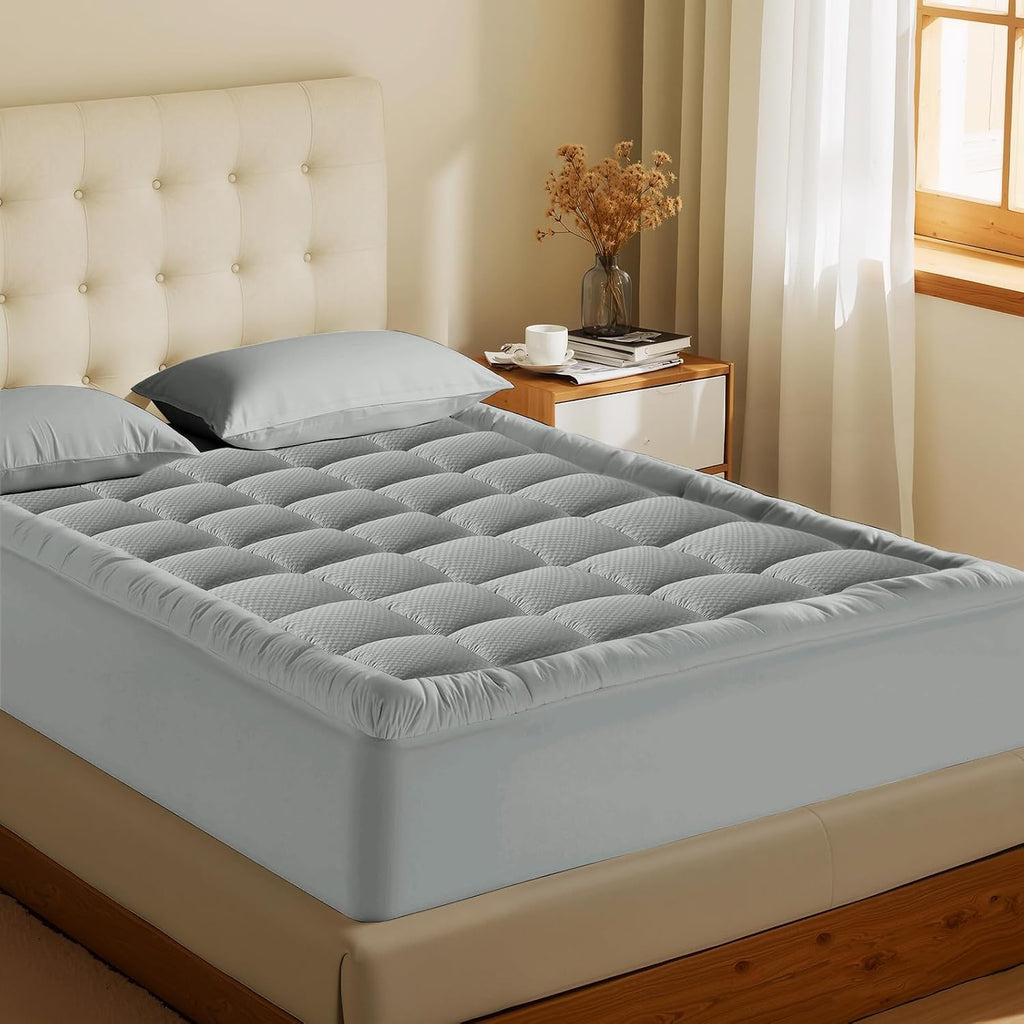 Matbeby King Size Mattress Pad - Cooling Breathable Mattress Topper, Quilted Fitted Mattress Protector, Pillow Top Mattress Cover with 8-21…