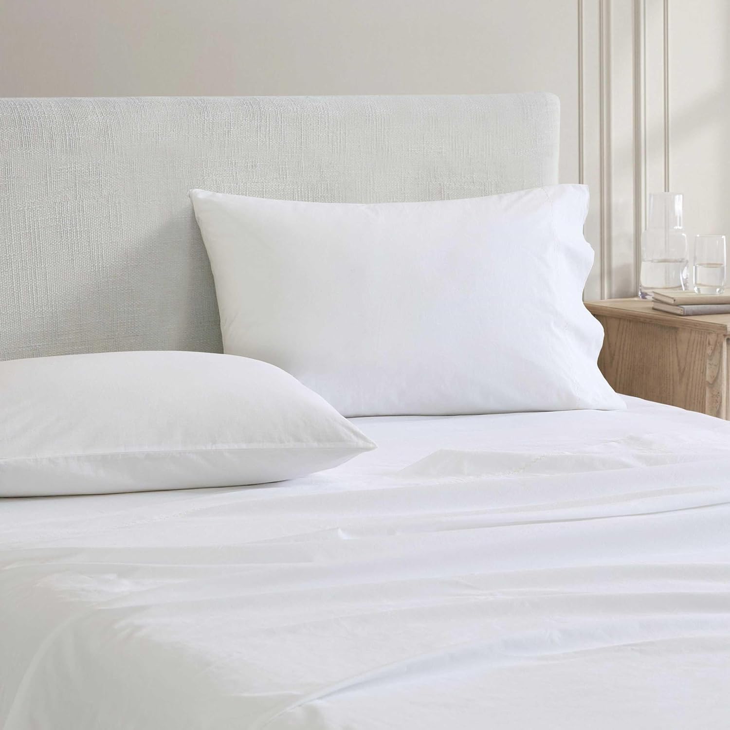 MarthaStewart Martha Stewart - King Size Sheets Set, Crisp & Tailored Cooling Sheets with a Smooth Cotton Percale Lightweight Feel - Bed Sh…