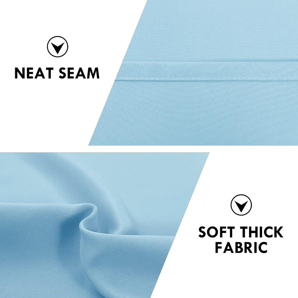 Dwcn Blackout Curtains for Bedroom – Thermal Insulated Room Darkening Drapes for Living Room, Light Blue, W 42 x L 84 Inch, Set of 2 Rod Po…