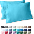 BareHome Bare Home Microfiber Pillow Cases - King Size Set of 2 - Cooling Pillowcases - Double Brushed - Aqua Pillowcases 2 Pack - Easy Car…