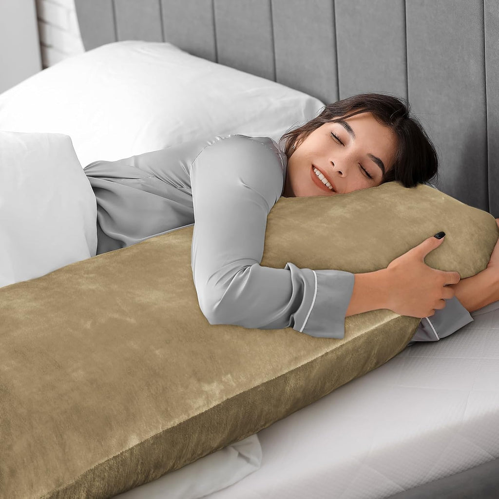 Bedelite Body Pillow Cover with Zipper Closure, Super Soft and Cozy Fuzzy Fleece Pillowcase 20 x 54 Inches, Luxury Fluffy Plush Long Body P…