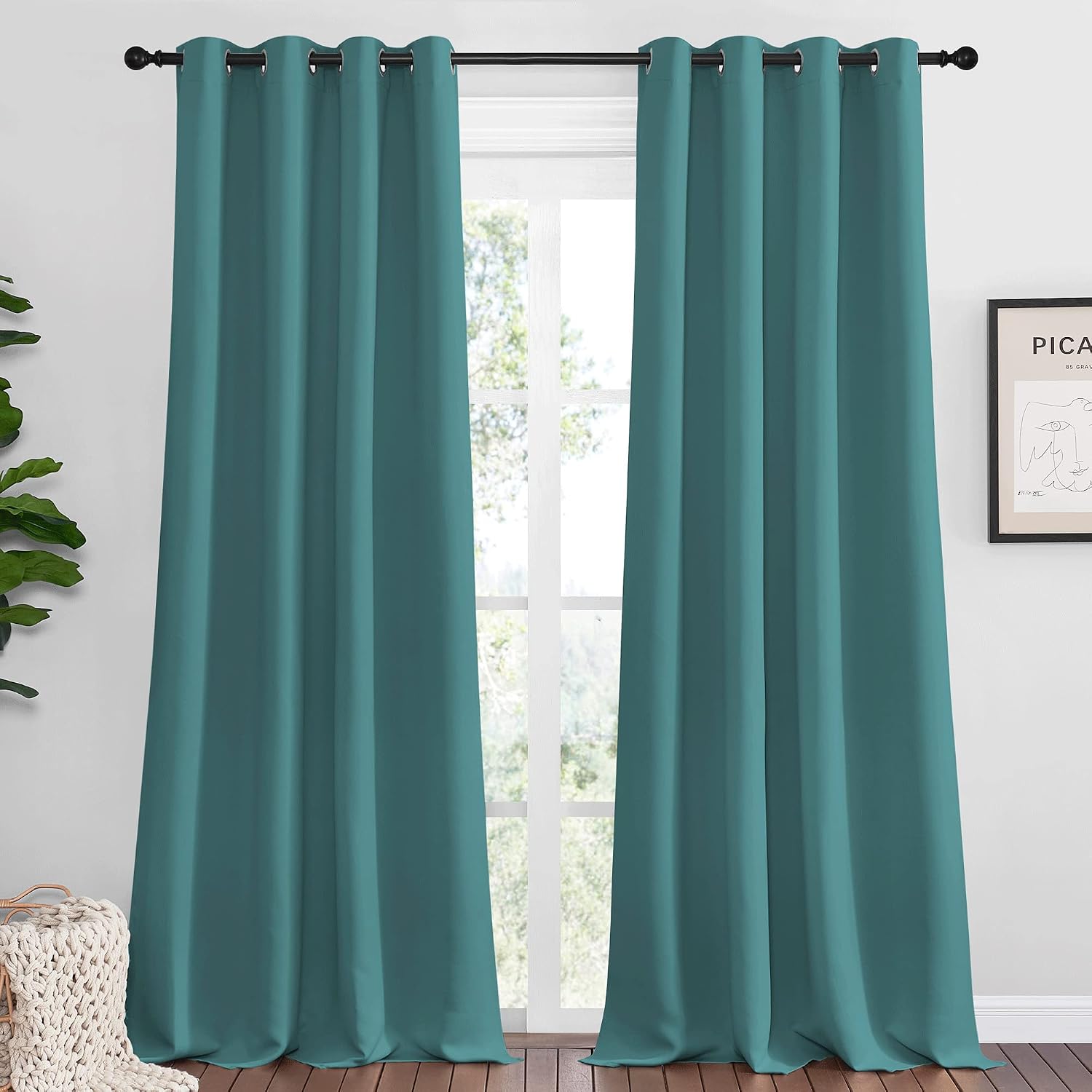 Nicetown Blackout Curtains for Kids Room - Triple Weave Microfiber Home Thermal Insulated Solid Ring Top Blackout Panels/Drapes for Bedroom…