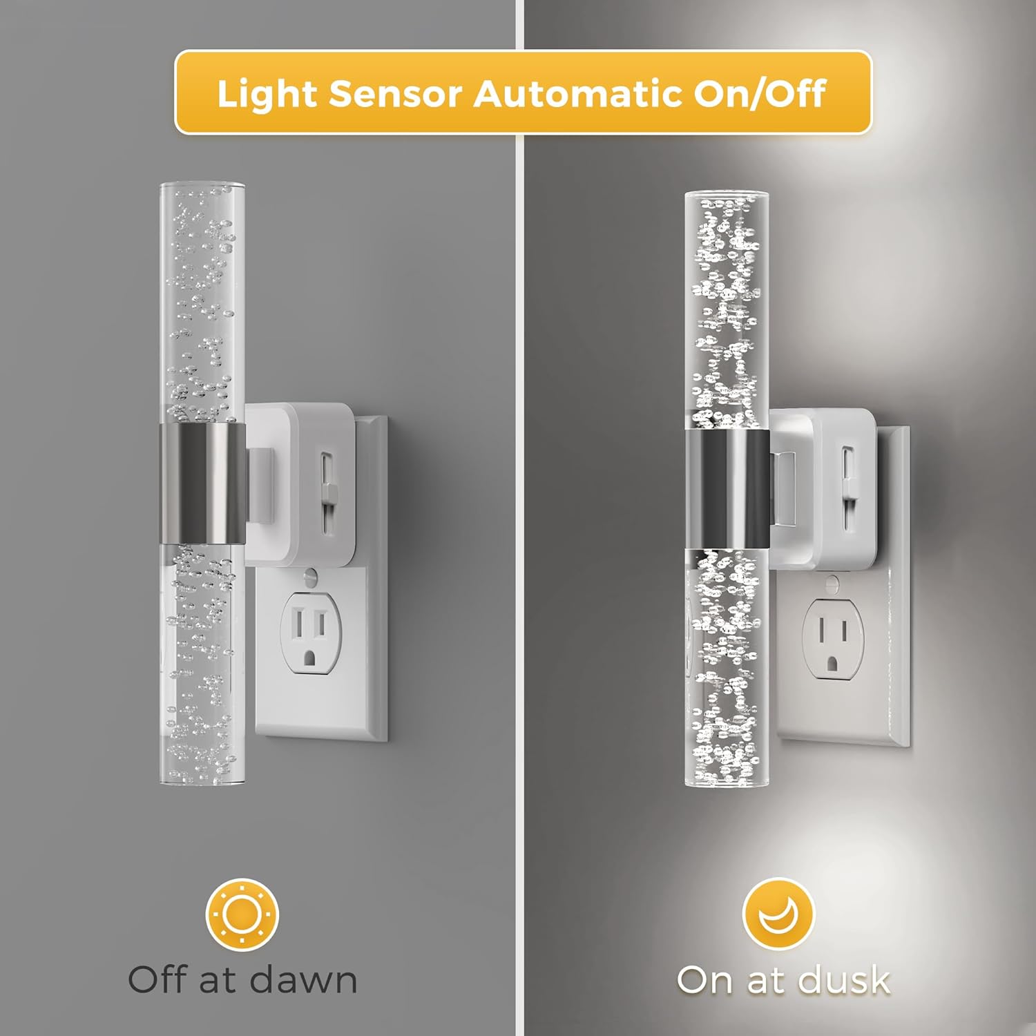 L LOHAS LED Bright Night Light, Night Lights Plug into Wall, 180° Rotating, Auto Light Sensor, Daylight White 5000K, Dimmable Nightlights…