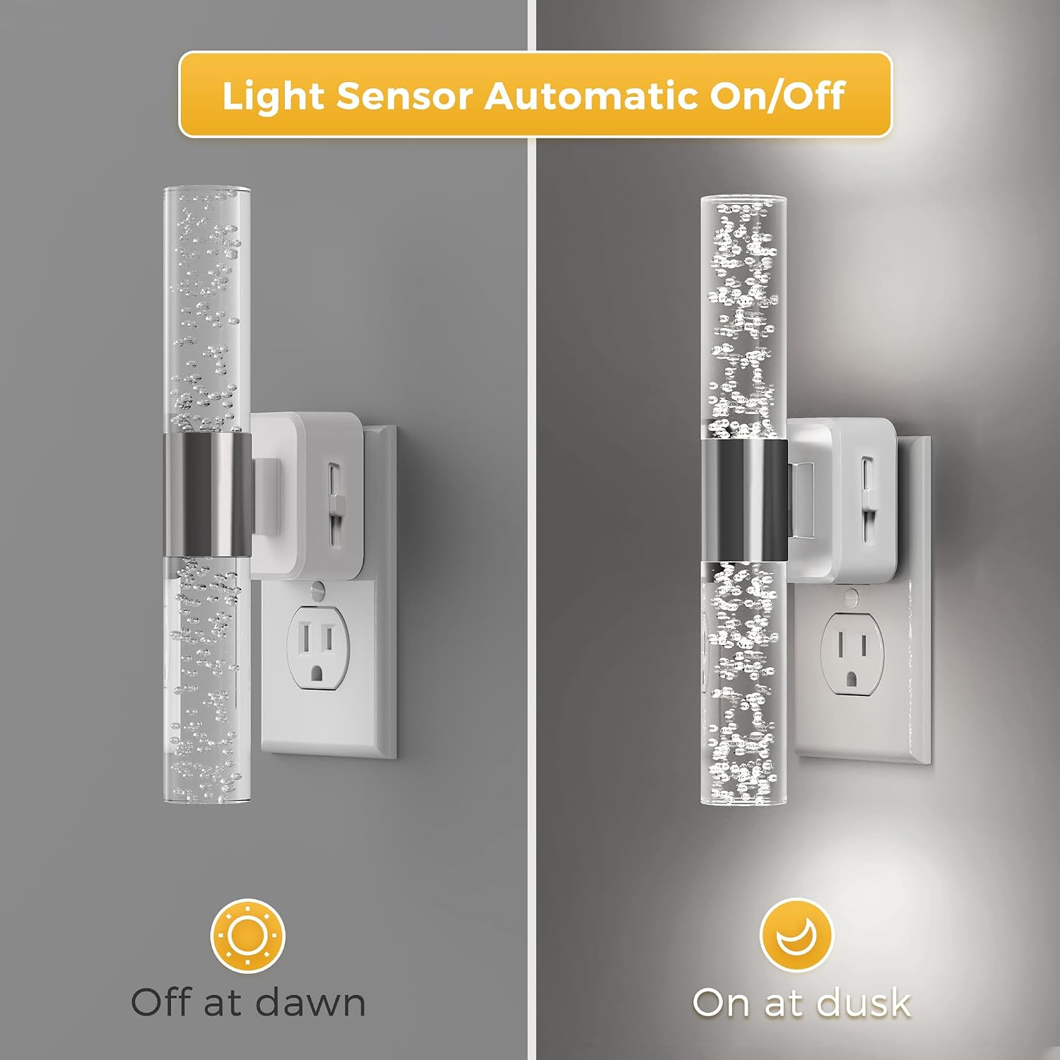 L LOHAS LED Bright Night Light, Night Lights Plug into Wall, 180° Rotating, Auto Light Sensor, Daylight White 5000K, Dimmable Nightlights…