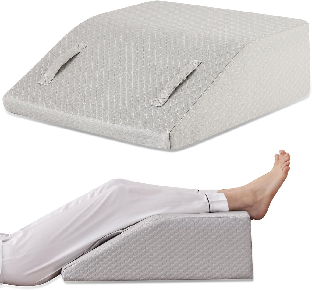 Ruqmuis Leg Elevation Pillow for After Surgery, 8inch Foam Leg Elevating Pillow for Swelling and Blood Circulation, Leg Wedge Pillow for Sl…
