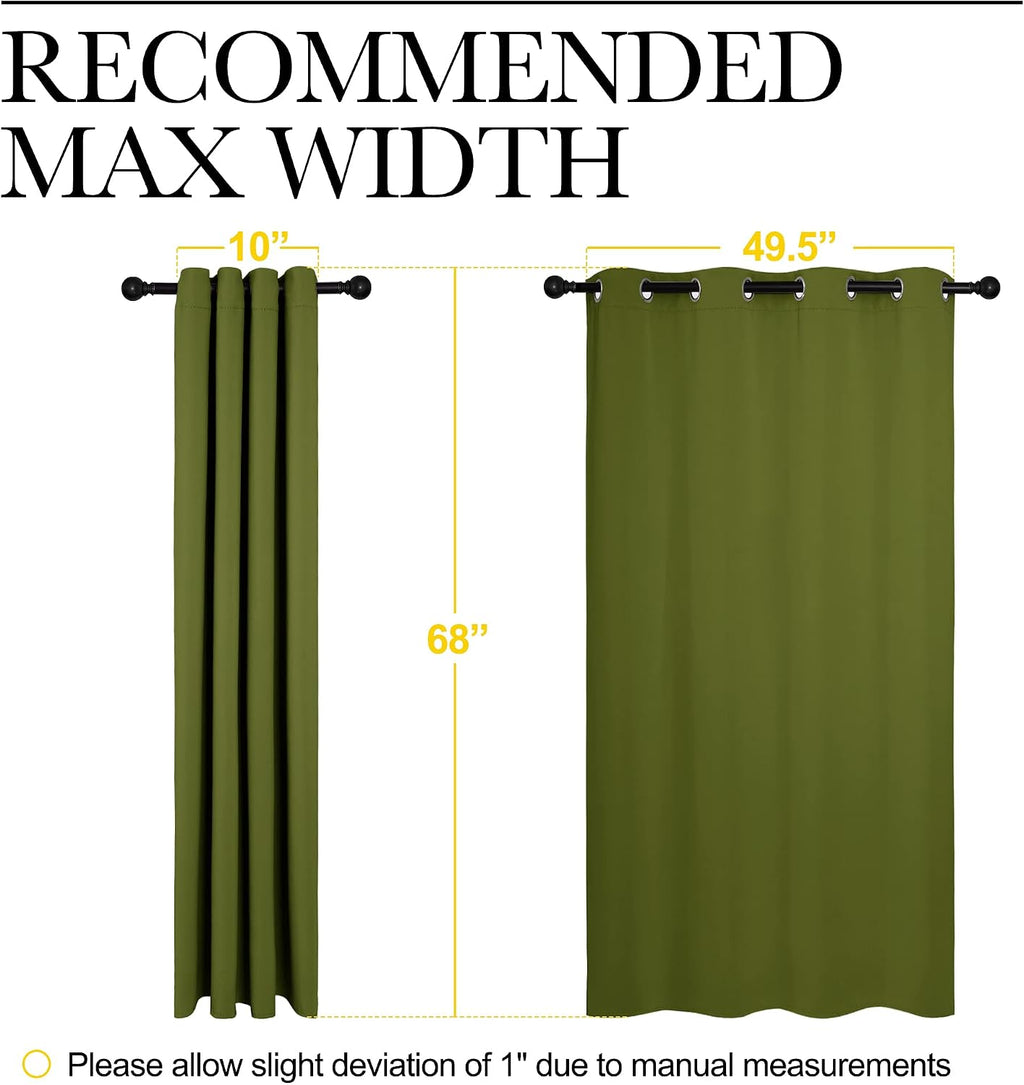 NICETOWN Bedroom Curtain Panels Blackout Draperies, Thermal Insulated Solid Grommet Blackout Curtains/Drapes (One Pair, 55 by 68-inch…