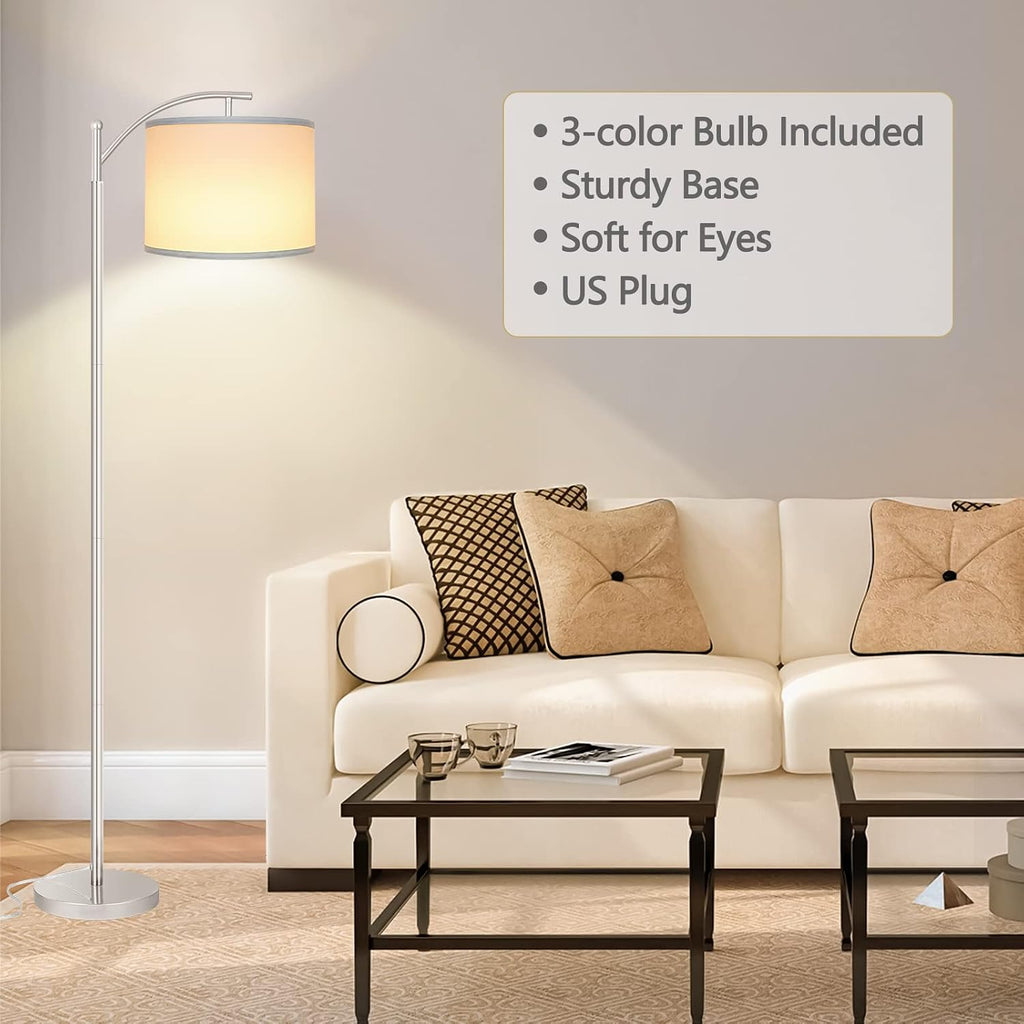 Floor Lamp for Living Room with 3 Color Temperatures LED Bulb, Standing Lamp Tall Industrial Floor Lamp Reading for Bedroom, Office (9W…
