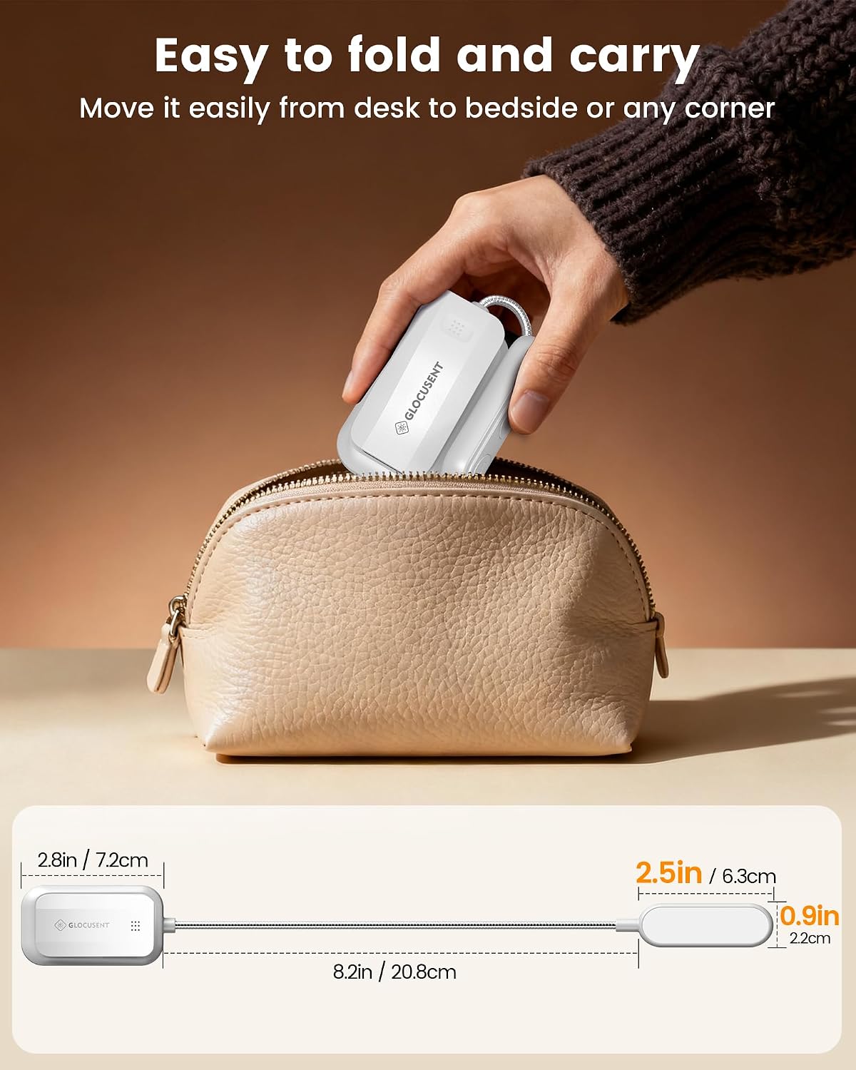 Glocusent 20 LED Reading Lights for Books in Bed, Eye Caring Reading Light, 5 Colors & 5 Brightness 3–100LM Dimmable, 1200mAh…