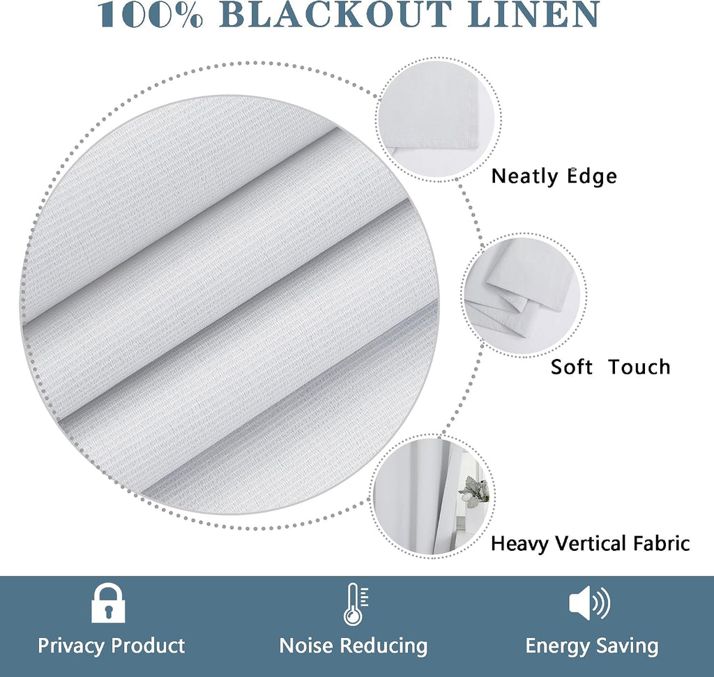 Chyhomenyc Bedroom Curtain Liners with 13 Rings, Privacy Energy Saving Blackout Liners for 84 Inch Curtains, Each 36" Wx80 L, 2 Liners…