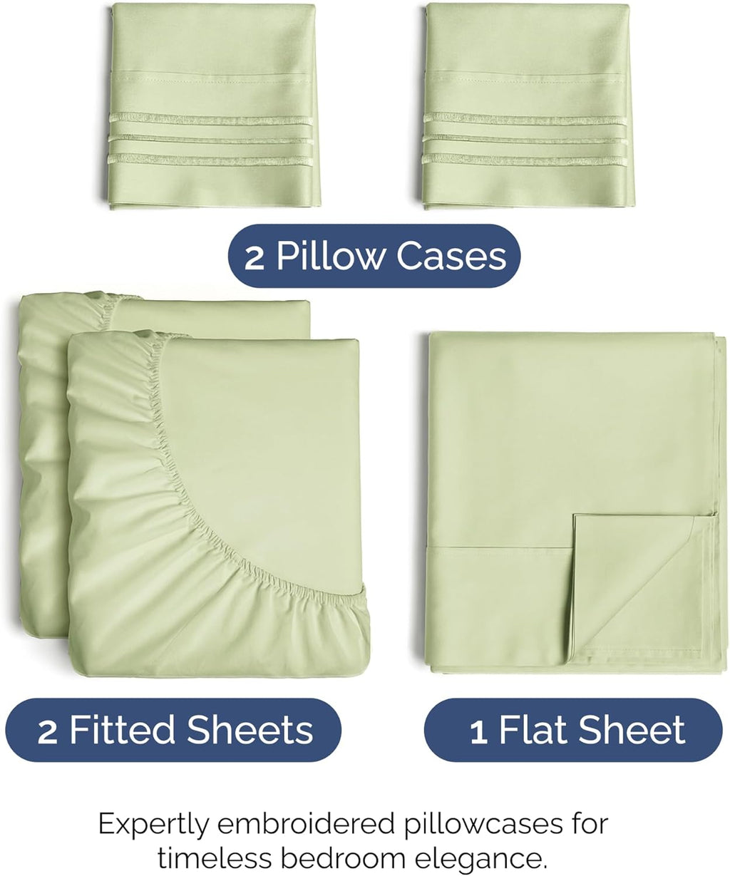 Split King Size 5 Piece Sheet Set - Comfy Breathable & Cooling Sheets - Hotel Luxury Bed Sheets for Women & Men - Deep Pockets, Easy-Fit…