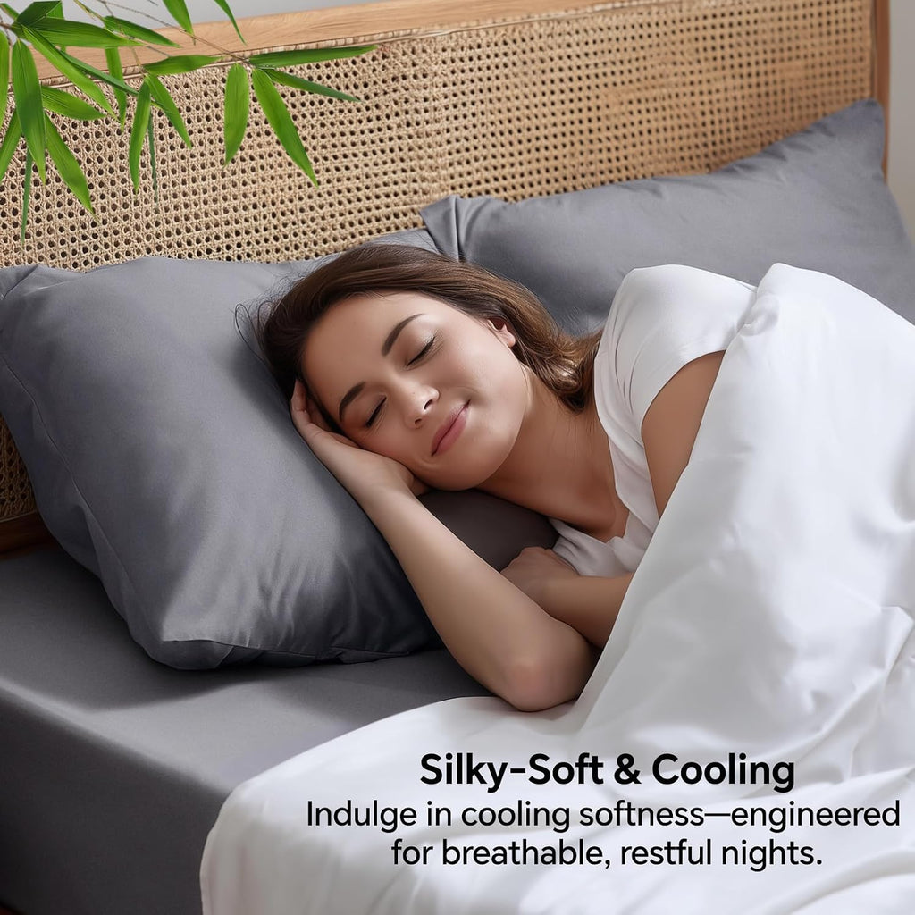 Bedelite Pillow Cases Standard Size Set of 2, Rayon Derived from Bamboo, Cooling Pillow Cases for Hot Sleepers & Night Sweats, Breathable a…