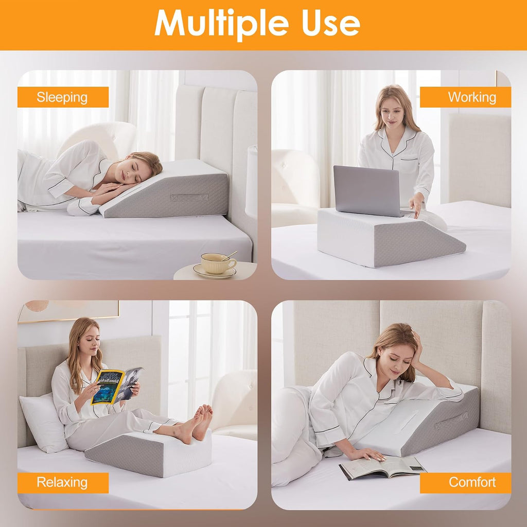 Ruqmuis Leg Elevation Pillow for After Surgery, Leg Elevating Pillow for Swelling & Blood Circulation, Leg Wedge Pillow for Sleeping, Knee…