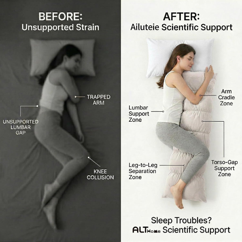 Ailuteie Pat. Pend.Long Bed Pillow for Adults and Side Sleepers with Segmented Design, Soft Velvet Body Pillow with Removable Washable Pill…