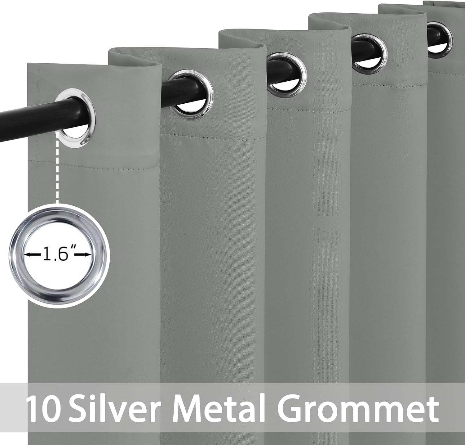Yakamok Dove Grey Room Darking 63 Inch Length 2 Panel Sets for Livingroom Dining Room Darkening Thermal Insulated Bay Window Hotel Modern…