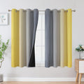 Estelartextiler Ombre Gray and Yellow Blackout Curtains 45 Inch Length 2 panels, Full Room Darkening Curtains for Kids Room, Grommet Therma…
