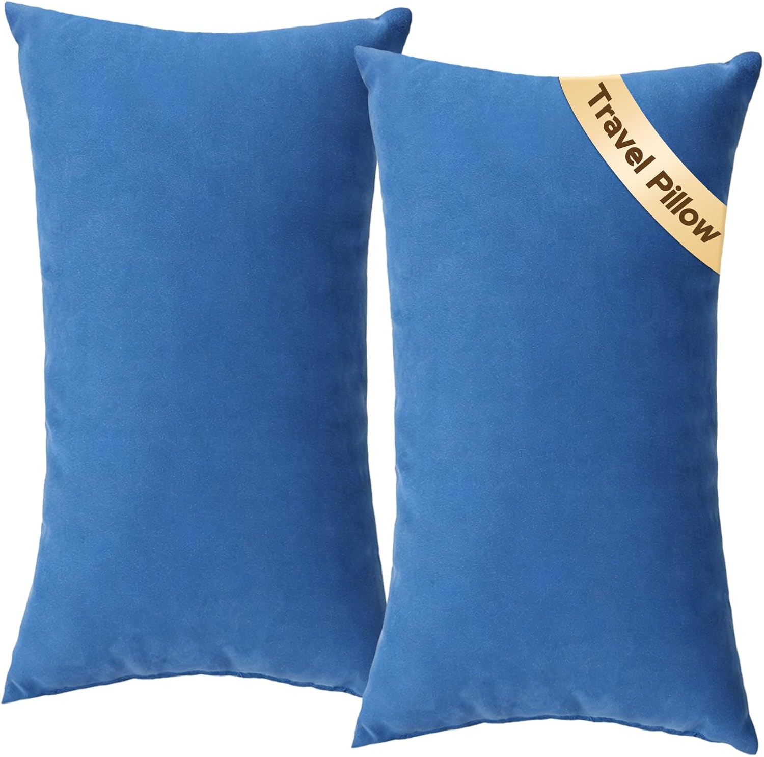 SweetSlubr Small Travel Pillows - 2 Pack, 7"x11" Mini Neck Pillow for Airplane & Long Flight, Machine Washable Headrest for Nap &…