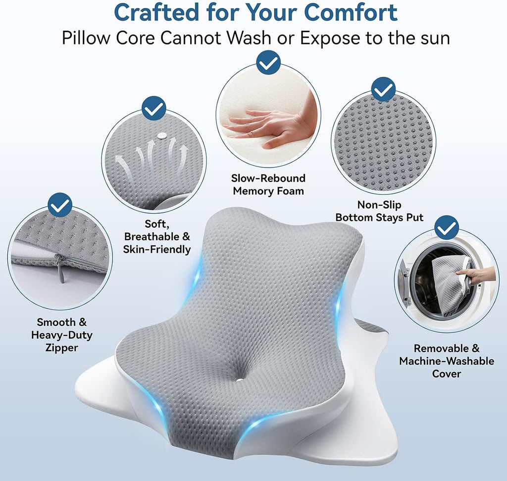 Ergonomic Memory Foam Reading Pillow - Wedge Back & Neck Support for Bed, Sofa & Floor - Relieves Acid Reflux, Back Pain & Arm Fatigue…