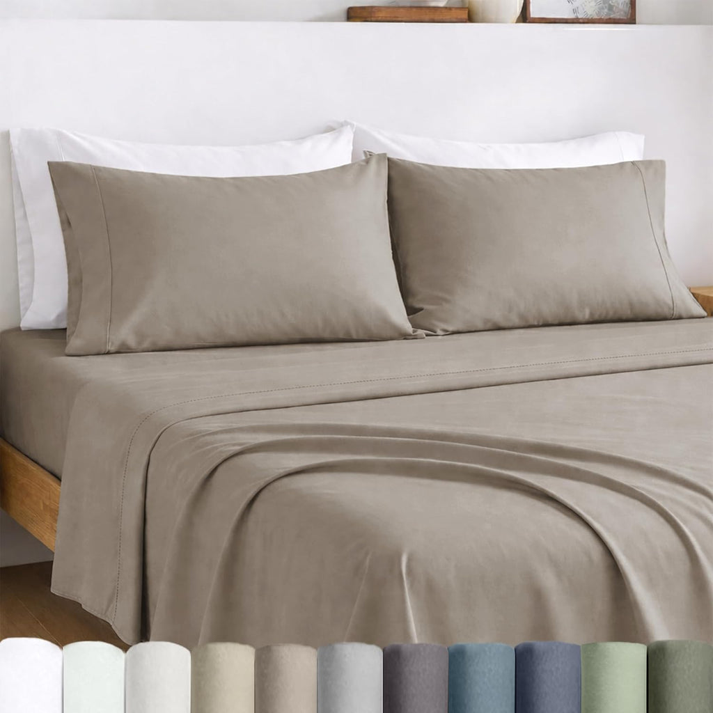CaliforniaDesignDen California Design Den Egyptian Percale Sheet Set Queen Size - Certified 100% Egyptian Cotton, Lightweight Percale Cotto…