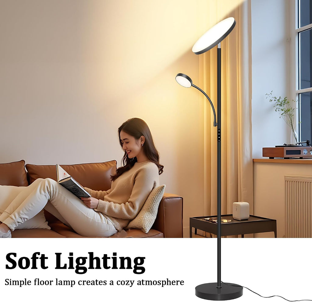 Floor Lamp-42W/4200LM Super Bright Floor Lamp, Dimmable 2-in-1 LED Floor Lamp for Bedroom, Torchiere Floor Lamps with Remote & Touch…