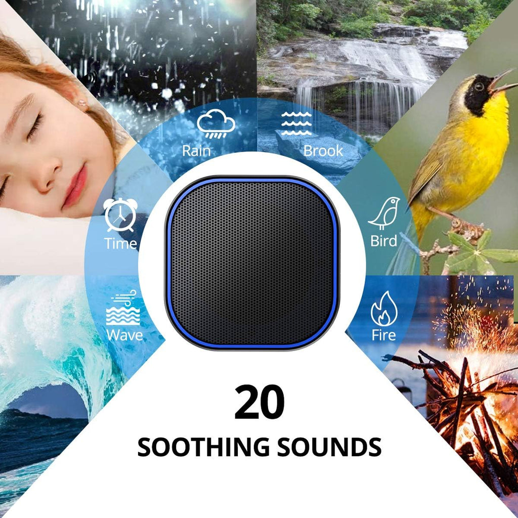 Magicteam Sound White Noise Machine with 20 Non Looping Natural Soothing Sounds and Memory Function 32 Levels of Volume Powered by AC or US…