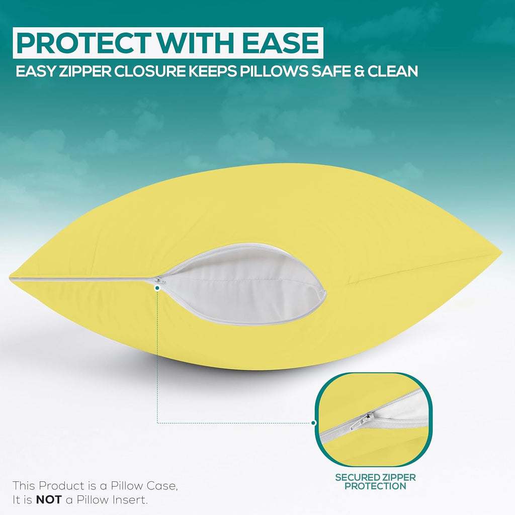 Utopiabedding Utopia Bedding 100% Waterproof Pillow Protectors with Zipper Standard Size (Set of 2), Bed Bug and Dust Mite Proof Zippered P…