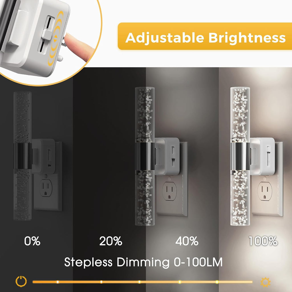 L LOHAS LED Bright Night Light, Night Lights Plug into Wall, 180° Rotating, Auto Light Sensor, Daylight White 5000K, Dimmable Nightlights…