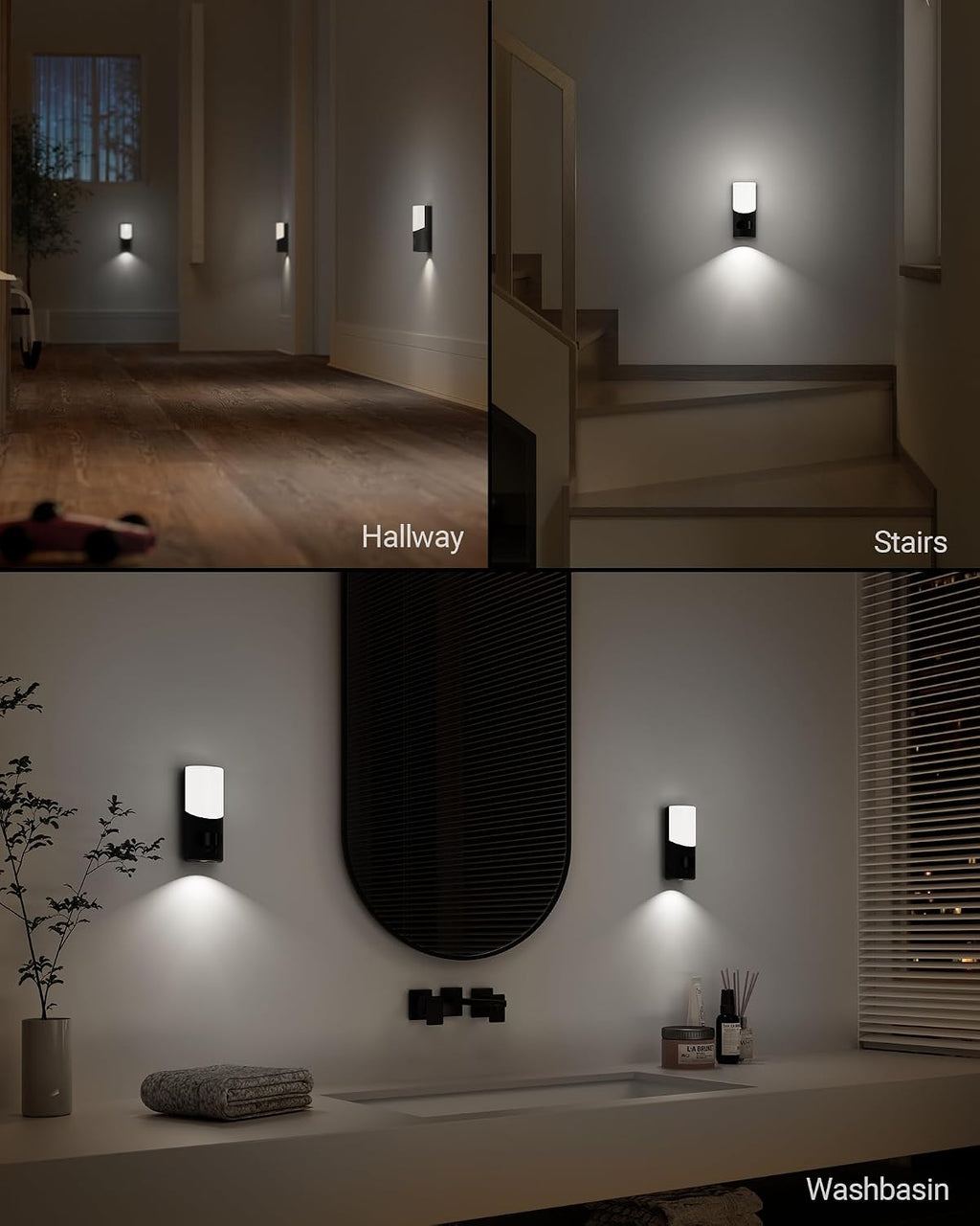 Lyridz Rechargeable Battery Night Light with Motion Sensor, LED Stick-on Dimmable Night Light Indoor for Wall, Bathroom, Bedroom, Stairs…