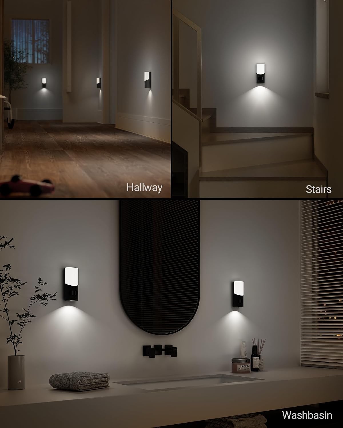 Lyridz Rechargeable Battery Night Light with Motion Sensor, LED Stick-on Dimmable Night Light Indoor for Wall, Bathroom, Bedroom, Stairs…