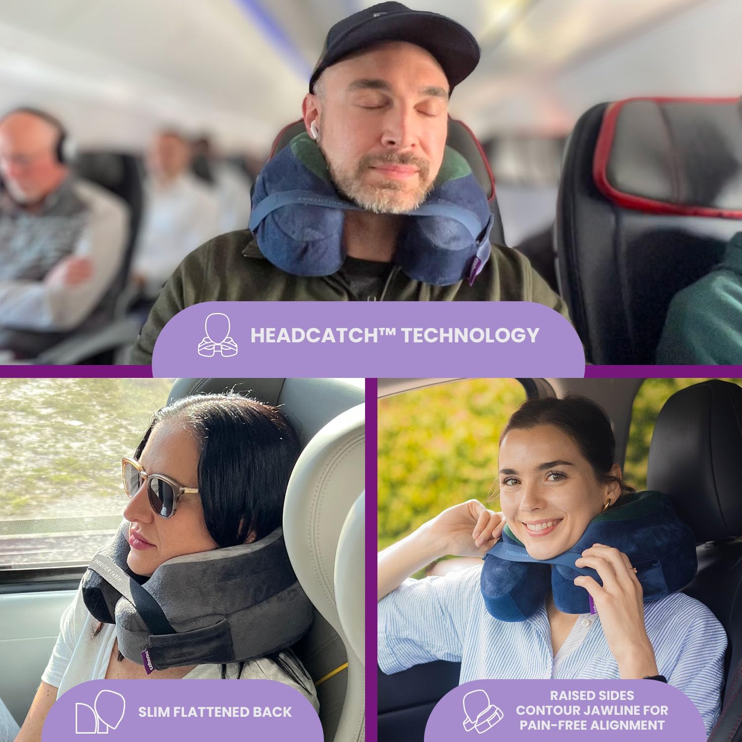 Cabeau Softest Neck Pillow Ever for Travel – Evolution Earth Deluxe – 360° Head, Neck and Chin Support for Sleeping – Sustainable Memory Fo…