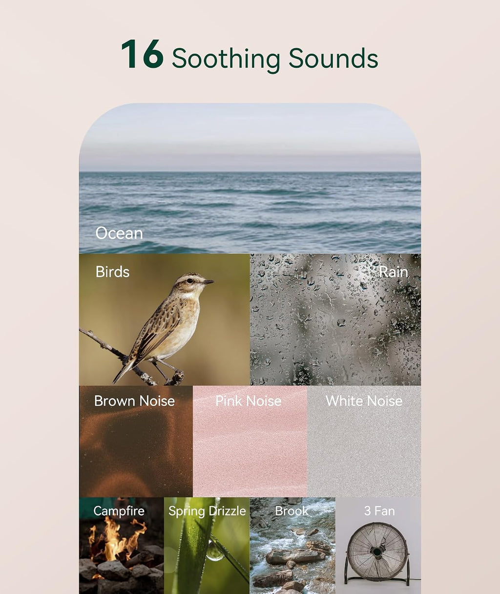 White Noise Sound Machine - Portable Sound for Sleep, Travel Sound Machine for Baby Adults, 16 Nature Sound, Timer, White Noise Machine…