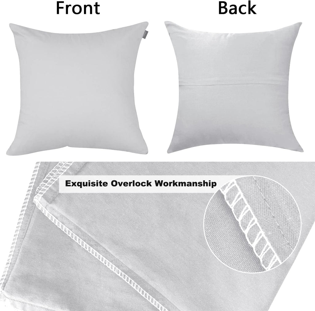 Thmyo 4-Pack 100% Cotton Comfortable Solid Decorative Throw Pillow Case Square Cushion Cover Pillowcase Sublimation Blank Pillow Covers DIY…