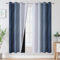 Estelartextiler Estelar Textiler Navy Blue and Grayish White Blackout Curtains for Bedroom 72 Inches Long, Thermal Insulated Ombre Blackout…